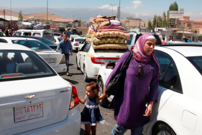 Refugees and tents in Taybe, Lebanon